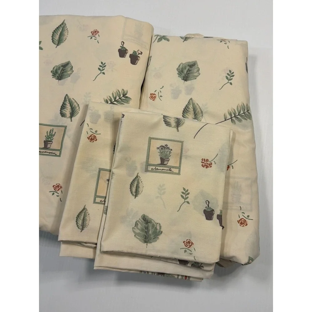 VTG Pfaltzgraff Naturewood Full Sheet Set (4pc) Flat Fitted 2 Pillow Cases